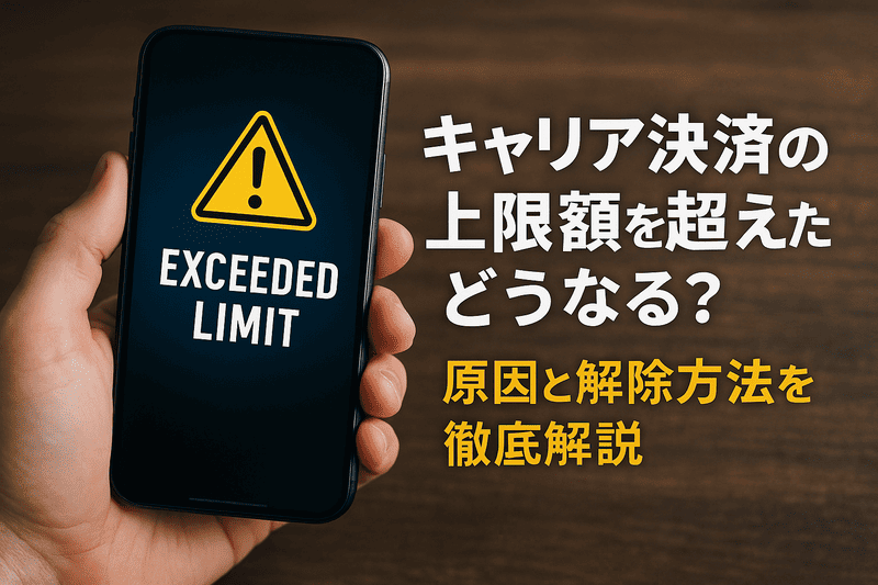 キャリア決済の上限額を超えたらどうなる？原因と解除方法を徹底解説