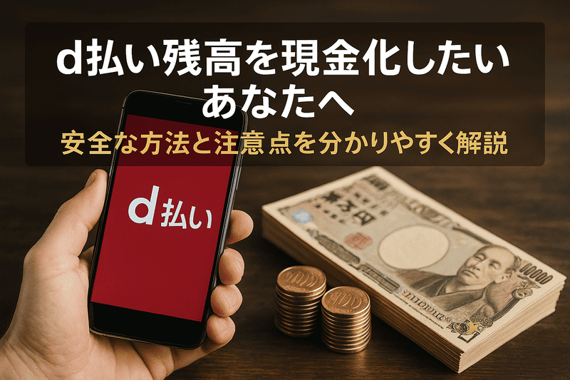 d払い残高を現金化したいあなたへ。安全な方法と注意点を分かりやすく解説